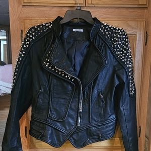 faux leather black jacket